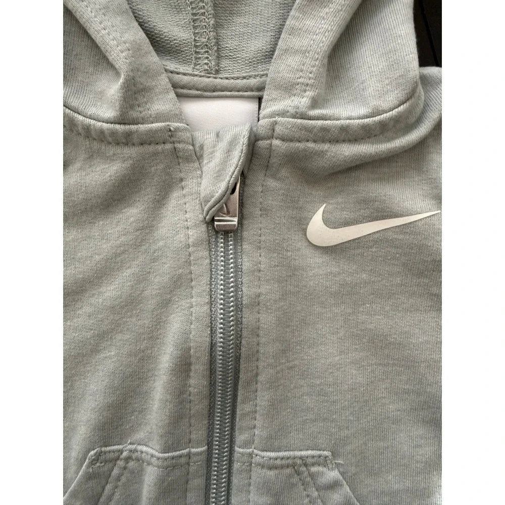 Nike Baby Hooded One-Piece Coverall Size 3m Green Full-Zip Close Infant Bodysuit